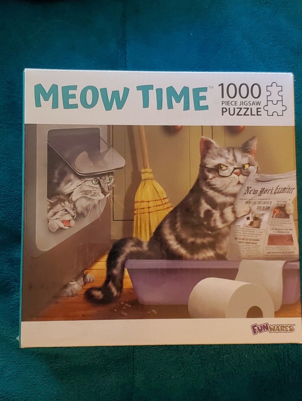Meow Time Cat Puzzle - Gray Cat Design
